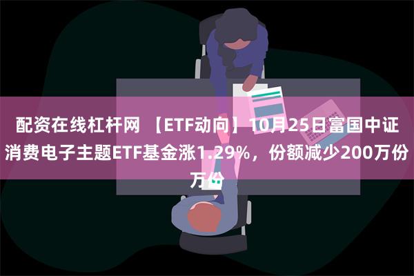 配资在线杠杆网 【ETF动向】10月25日富国中证消费电子主题ETF基金涨1.29%，份额减少200万份